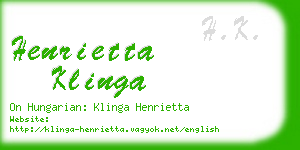 henrietta klinga business card